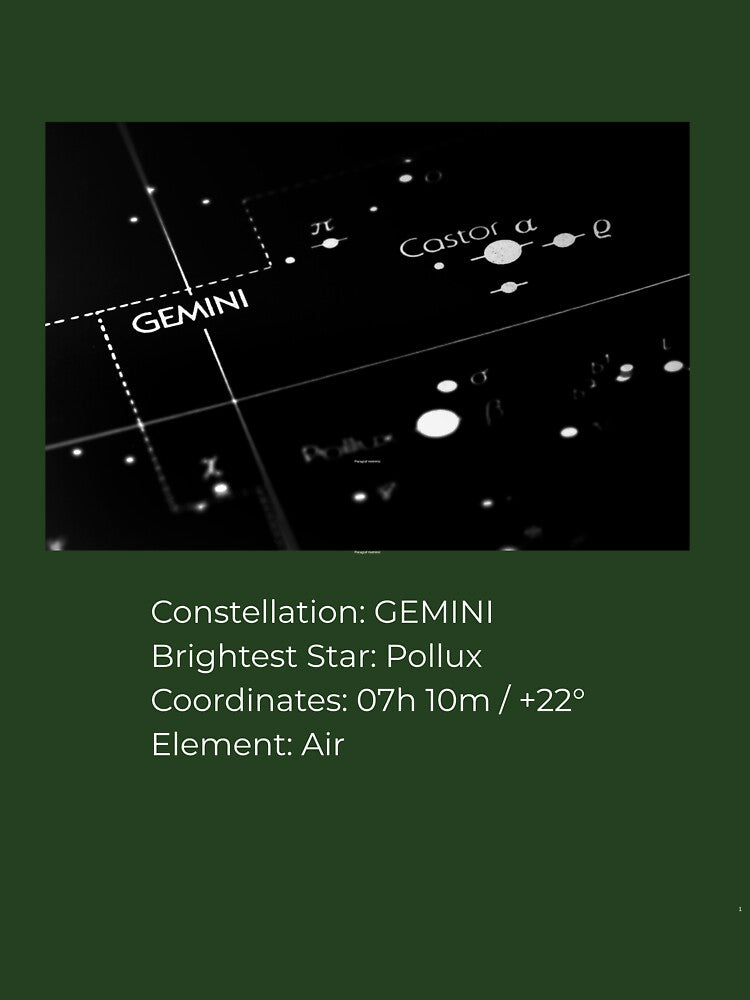 Gemini Constellation Astronomy & Astrology T-Shirt by AnanasTea