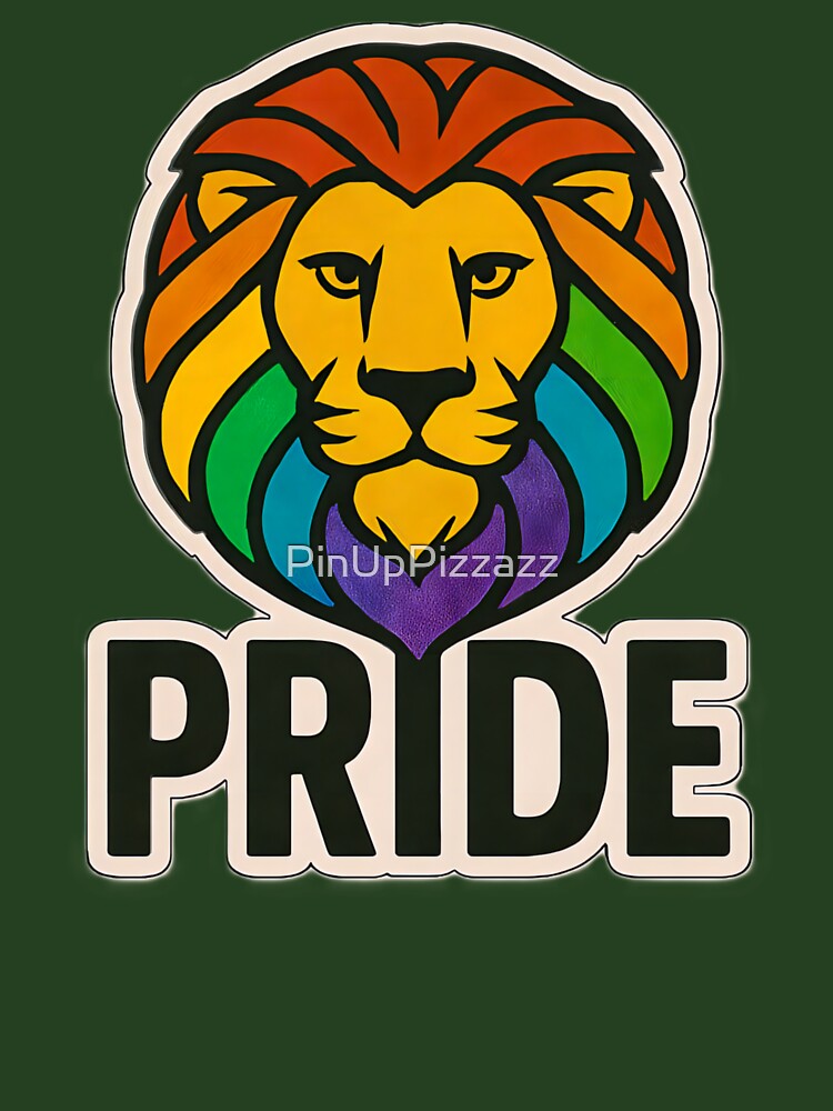 Rainbow Pride Lion LGBTQ Equality Inclusion Community Artwork by PinUpPizzazz
