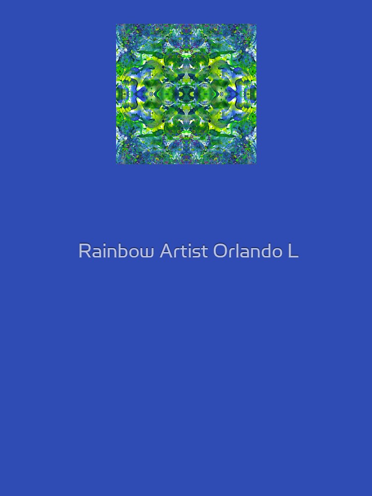 Love And Protect Our Living GAIA #1520 Unique Vibrant Blue Green Tones Mixed Media Abstract Mandala Kaleidoscope Art Great For Meditation Chakras Balancing Aura Cleansing And Reiki Energy Healing 5D by Rainbow Artist Orlando L