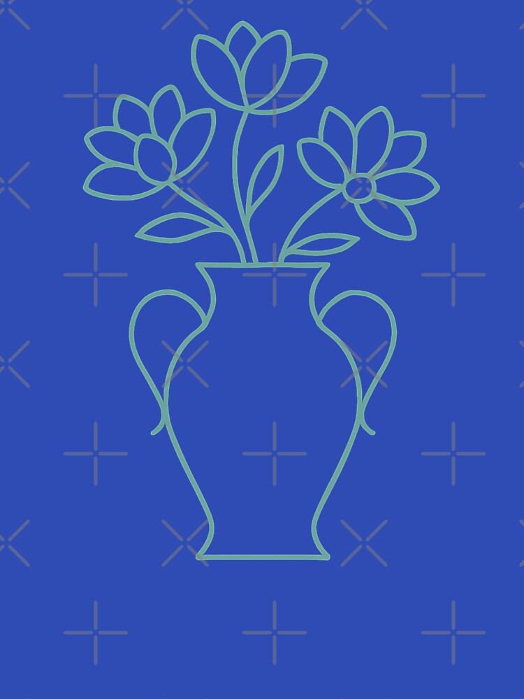 Minimal Flower Vase Line Art – Elegant Floral Outline Design by gtrock