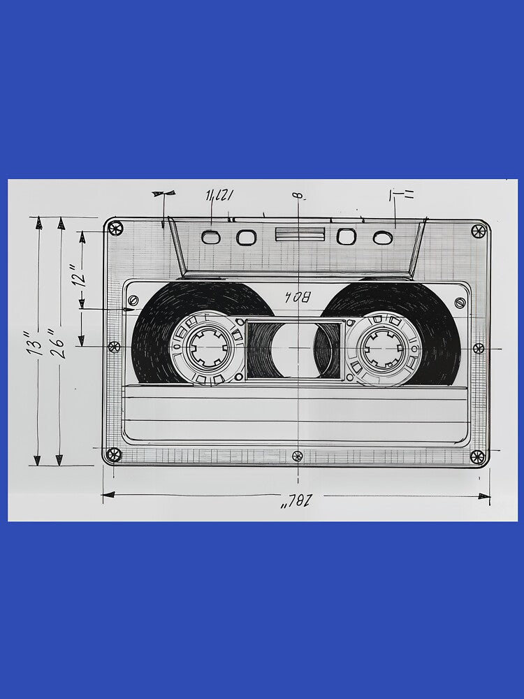 blueprint design cassette tape project schematic art by tonylau81