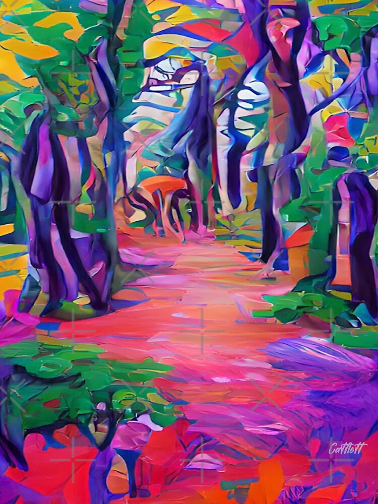 Abstract Art - Expressionism - Colorado Landscape Painting - Abstract - Hiking Trails - James Cattlett - Hiking by CattlettArt
