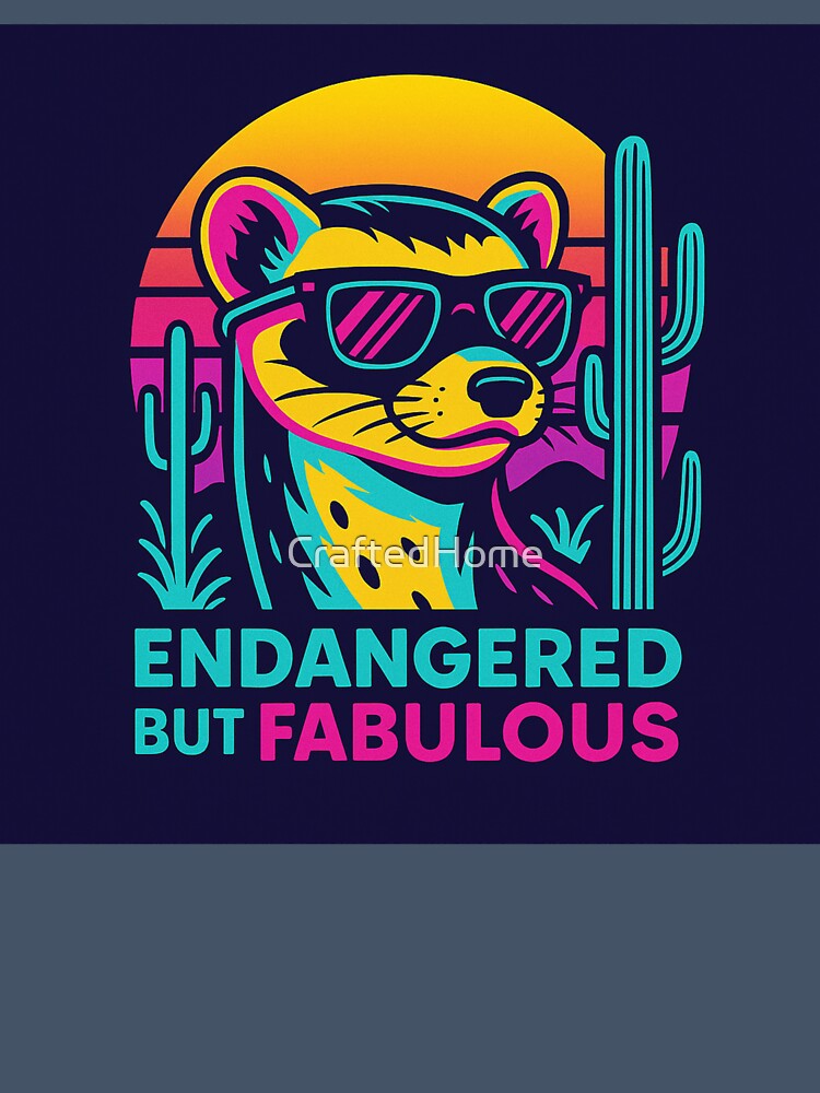 Endangered but Fabulous – Neon Ferret Desert Vibes by CraftedHome