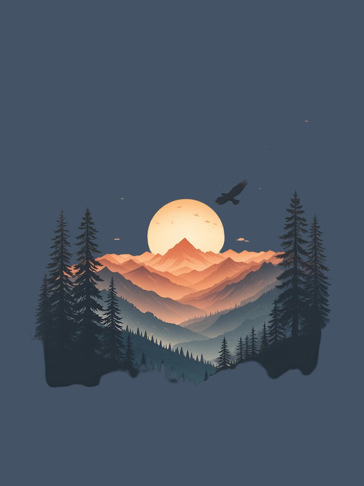 "Golden Horizon Over Tranquil Peaks" by pawansaket9124