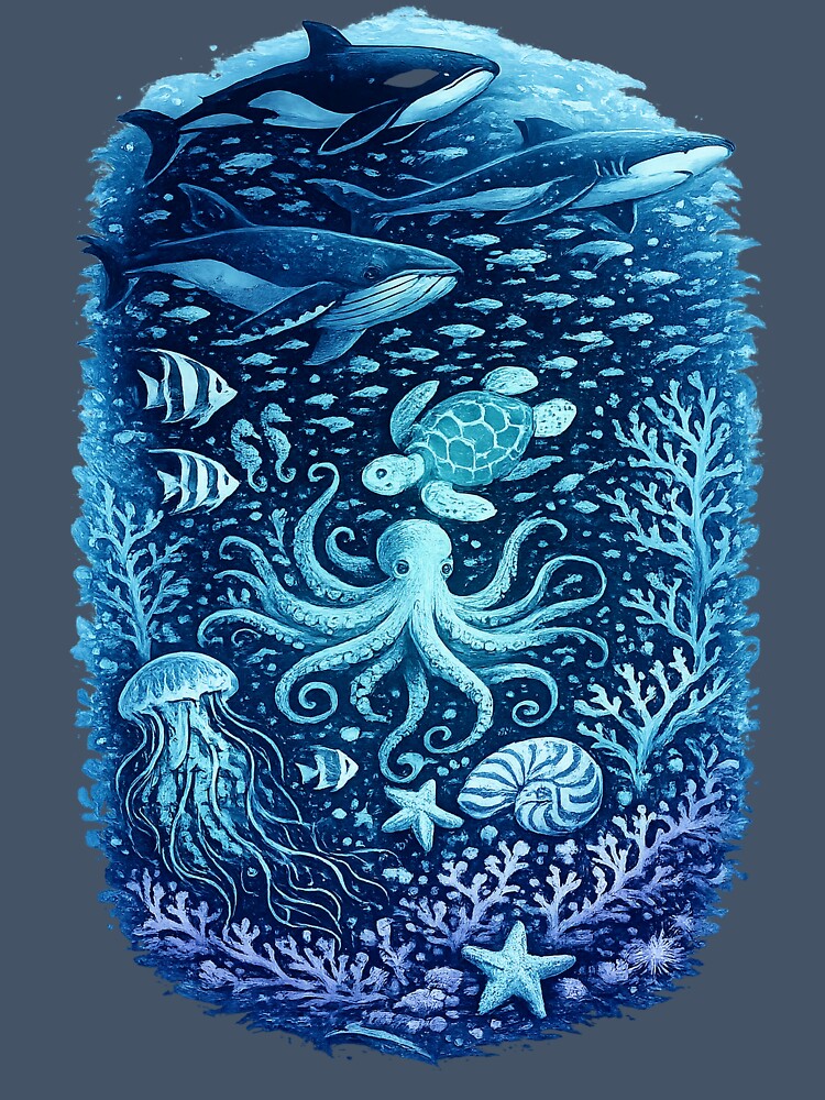 Arctic Ocean Marine Life Shirt Design by PrettyRottenCo