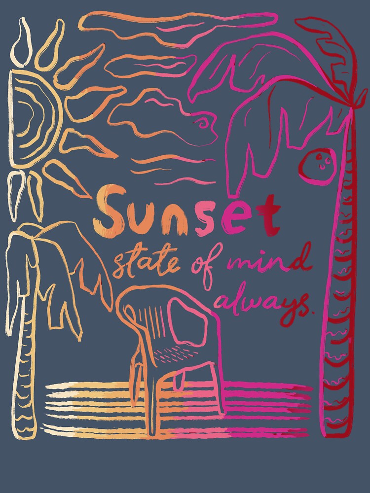 sunset state of mind shirt beach vibe graphic tee summer vacation shirt by art-injoy