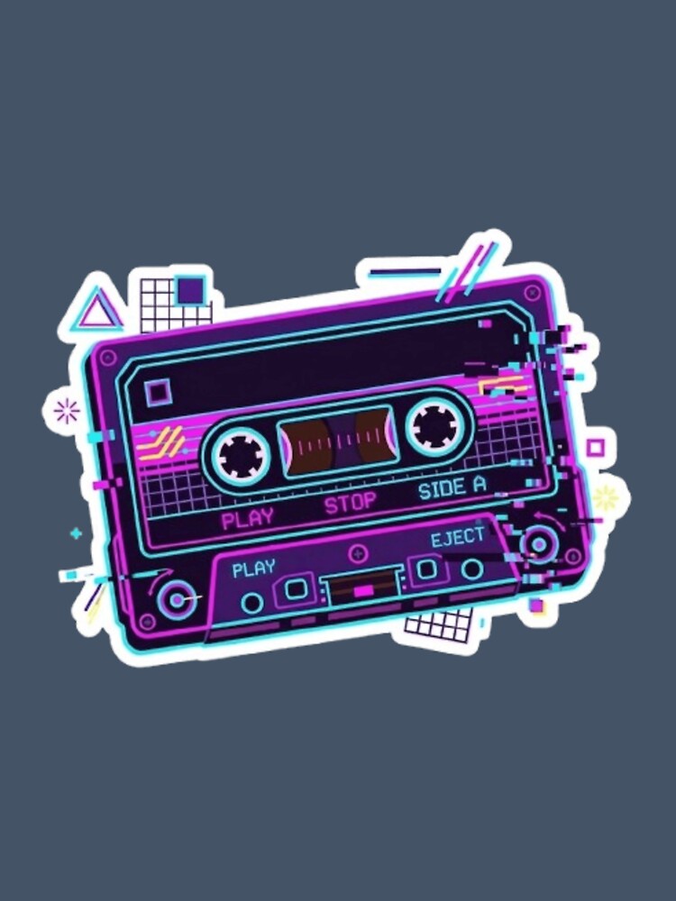 Retro Synthwave Cassette Tape Glitch Art by abdelski