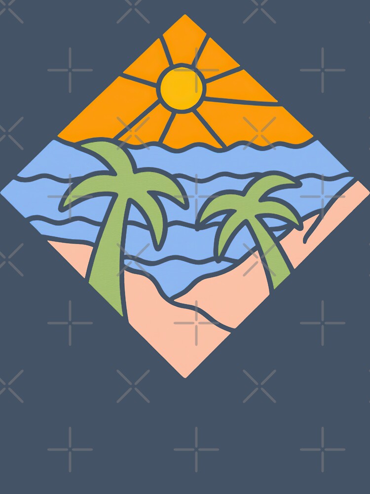 Tropical Palm Beach Sunset Retro Style by ArtfulWeave