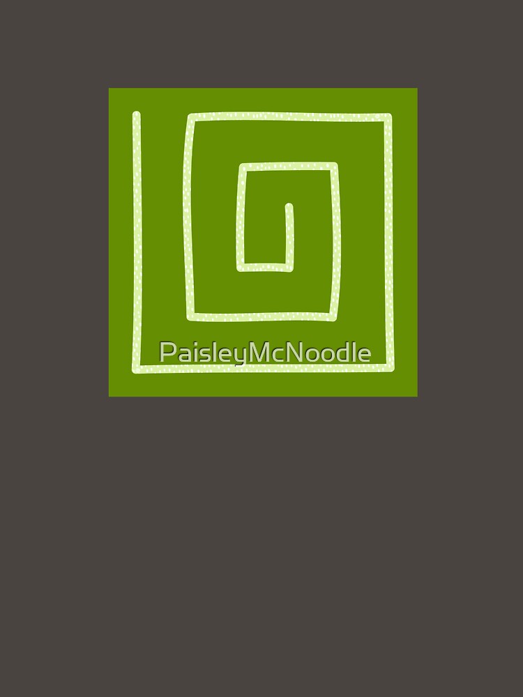 Spiral Square in Fresh Grass Green (abstract doodle pattern) by PaisleyMcNoodle