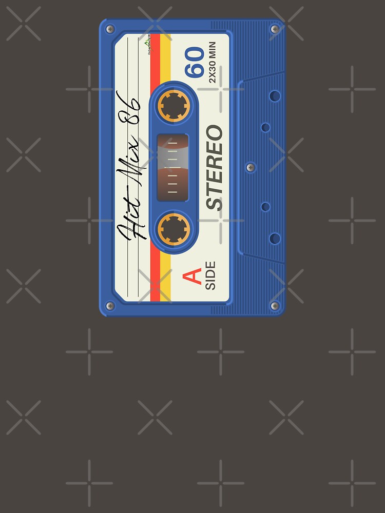 Mix Tape Audio Cassette Sticker T-Shirt 02 by OuterShellUK