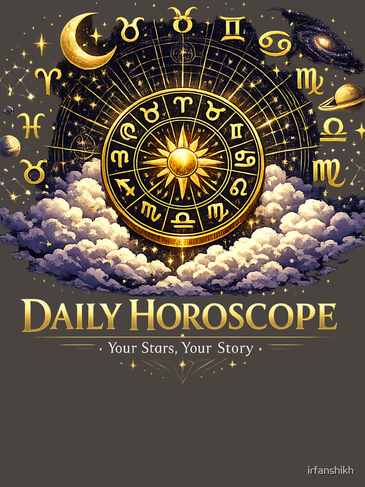 Daily Horoscope Zodiac Wheel | Astrology Sun Moon Stars Design by irfanshikh