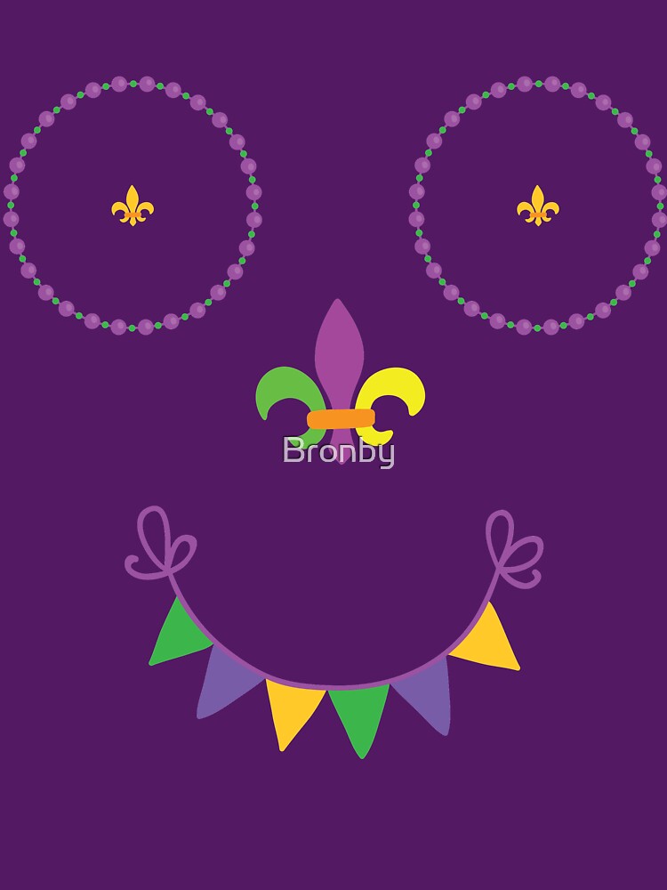 Mardi Gras Beads Flags Funny Face by Bronby