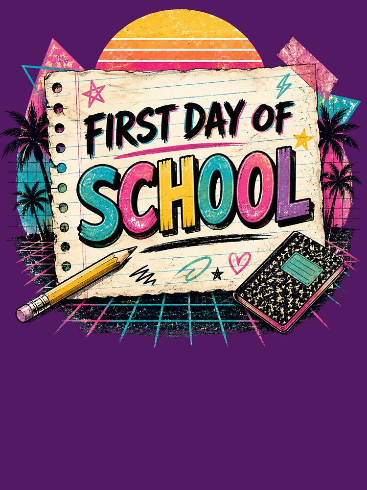 First Day of School Retro 80s Style by Fat Mustache Designs