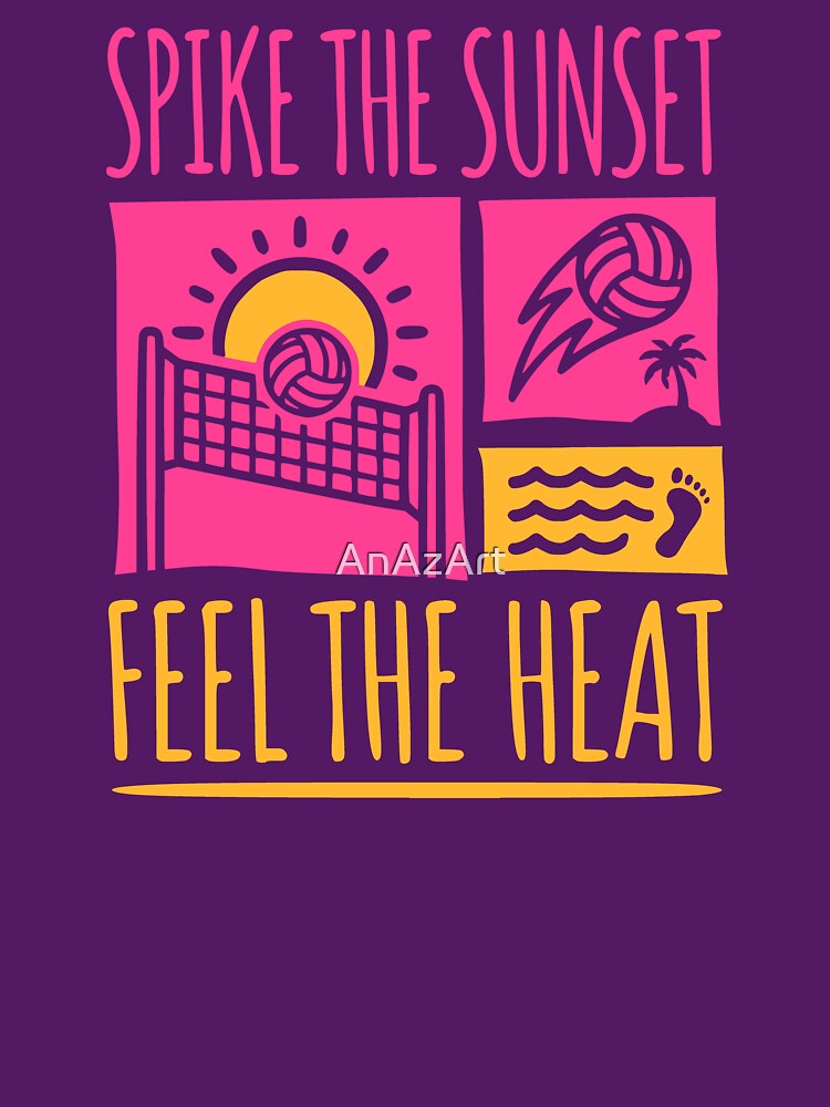 Spike The Sunset Beach Volleyball Summer by AnAzArt