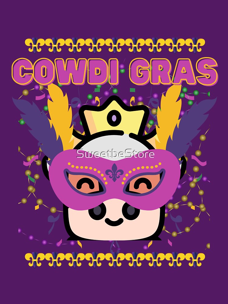 Cowdi Gras Funny Cow Crown Mardi Gras Mask by SweetbeStore