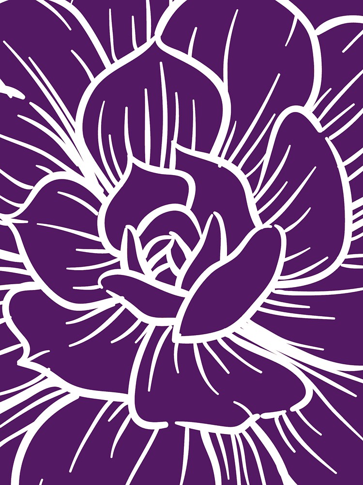 Purple Floral Succulent Flower Pattern by NelBo