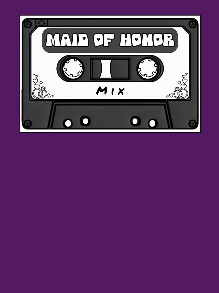 Maid of Honor Mix Tape Retro Wedding Party Cassette Design by MusicFanTees