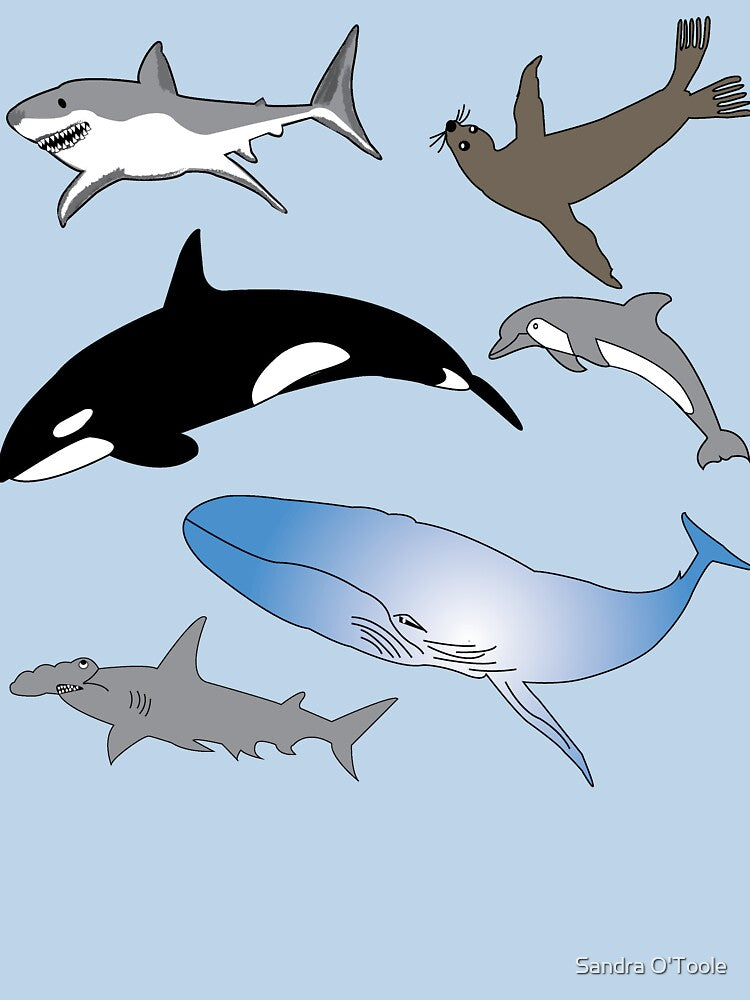 Marine Life Bliss, wildlife gifts, illustration, sea life by Sandra O'Toole