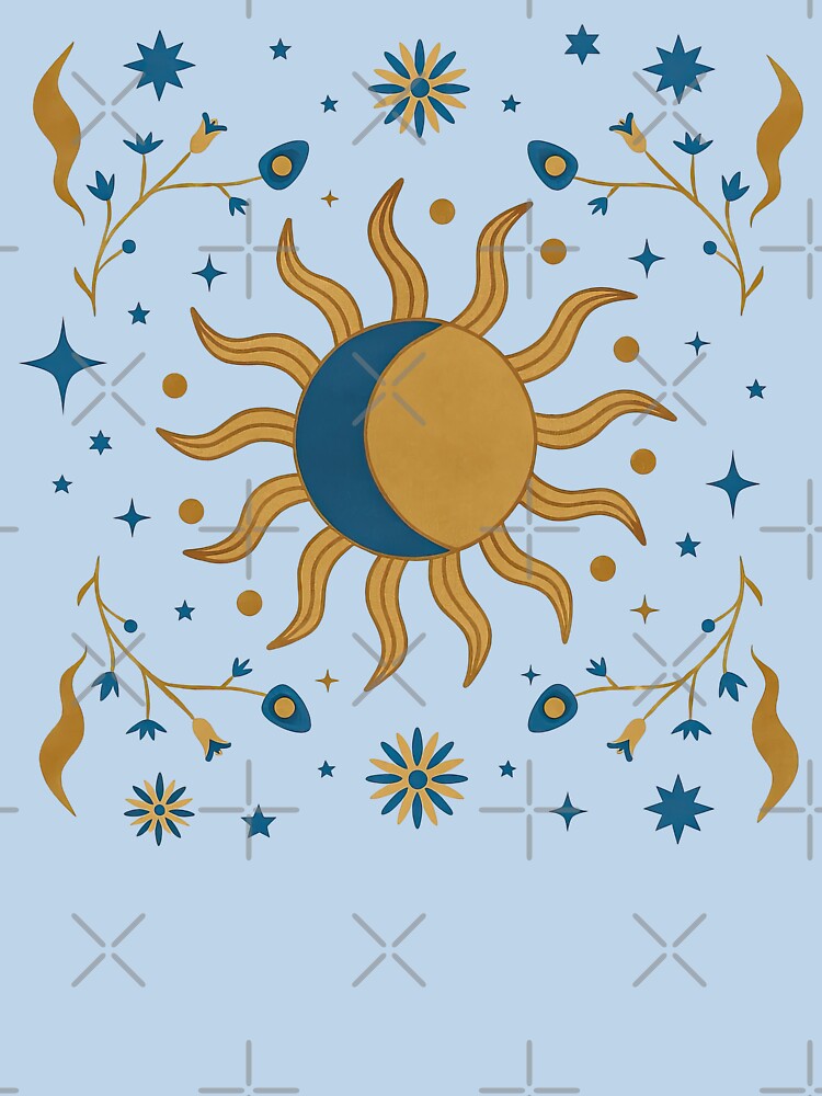 Celestial Sun and Moon Boho Mystical Art by ArtfulWeave