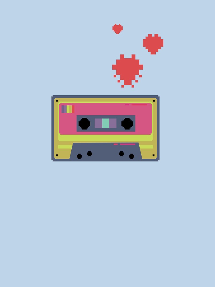 Cassette Tape Retro Pixel Art #005: '80s Nostalgia Retro Music Design by BlueRoadX