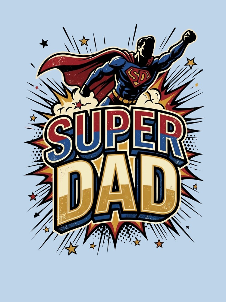 Super Dad Retro Comic Flying Superhero by PACS0011