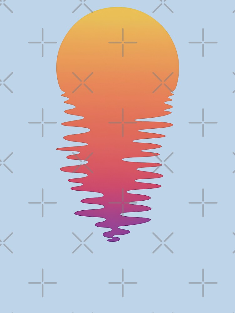 Retro Sunset Gradient Reflection Design by ArtfulWeave