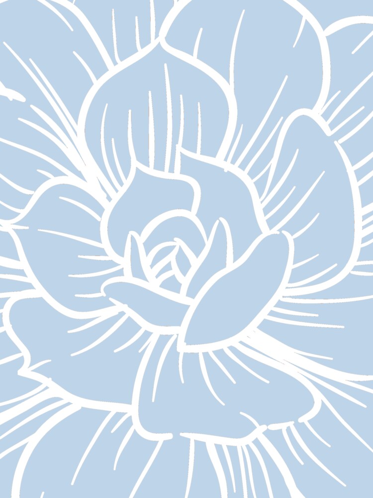 Light Blue Floral Succulent Flower Pattern by NelBo