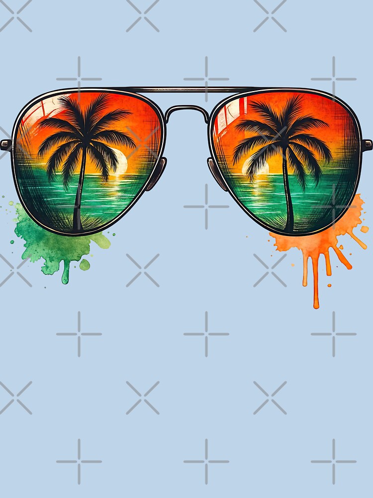 Palm Tree Sunset Reflected in Sunglasses by ArtfulWeave