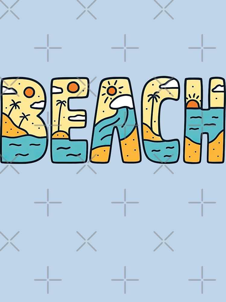 Beach Lettering with Summer Landscape Art by ArtfulWeave