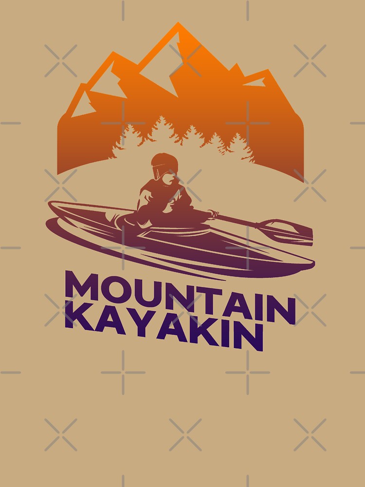 vintage sunset mountain kayaking by crack dsg