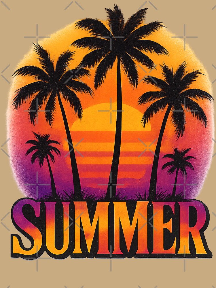 Retro Sunset Palm Tree Summer Graphic by ArtbyCrystal