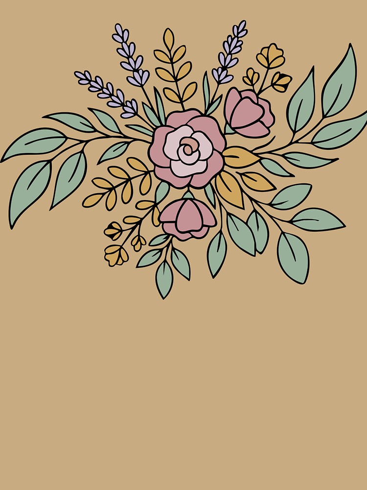 Elegant Dusty Pink Rose and Lavender Floral Bouquet by MADBULL7