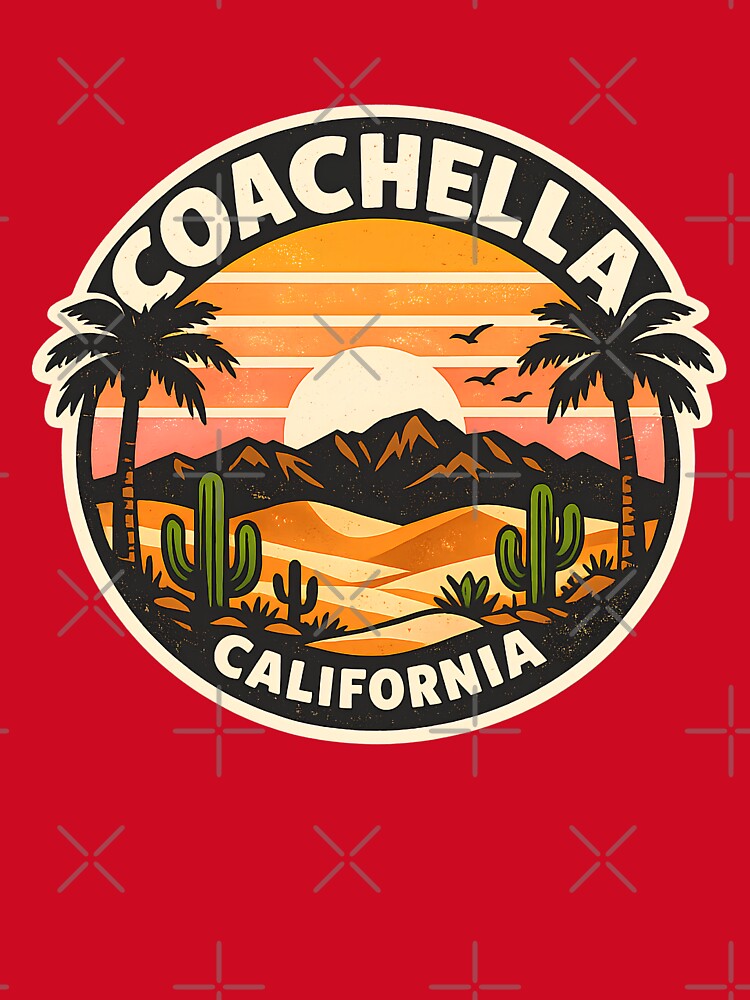 Coachella California Vintage Desert Sunset Palms by LittleArij