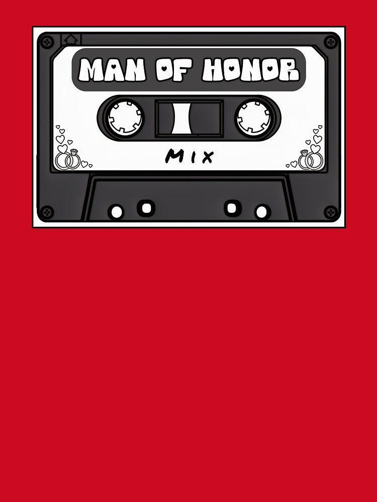 Man of Honor Mix Tape Retro Wedding Party Cassette Design by MusicFanTees
