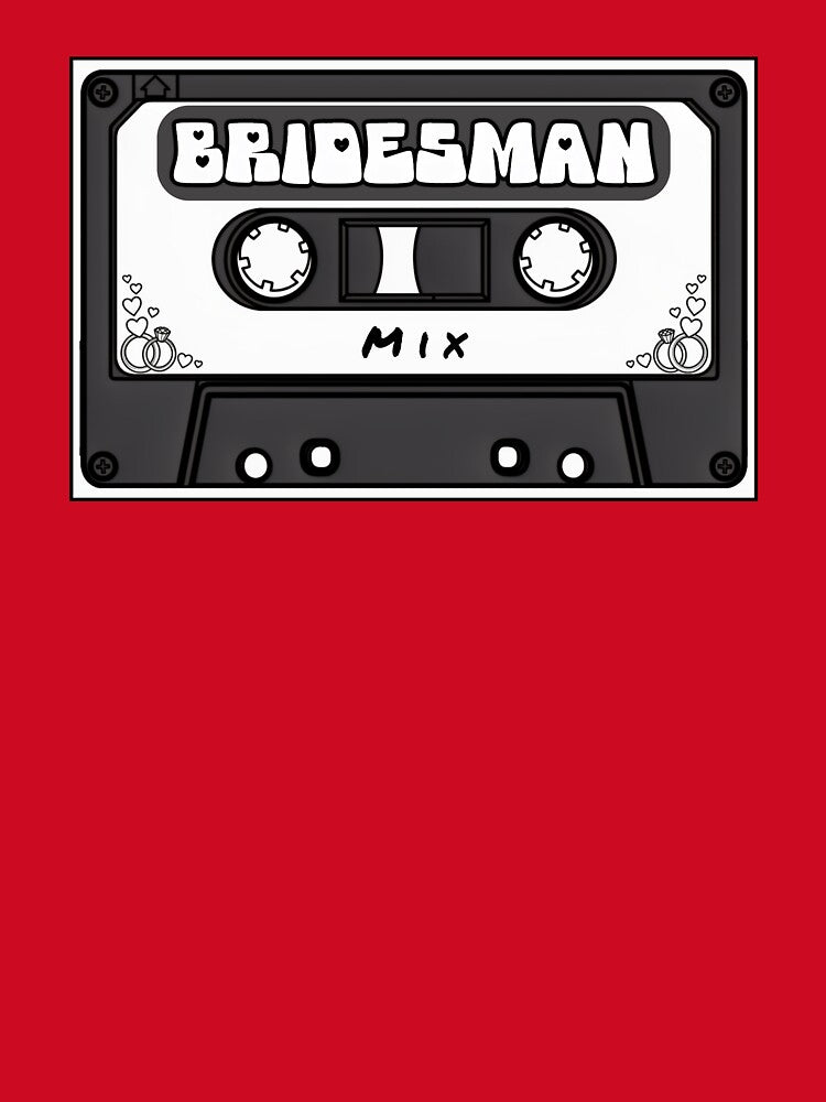 Bridesman Mix Tape Retro Wedding Party Cassette Design by MusicFanTees