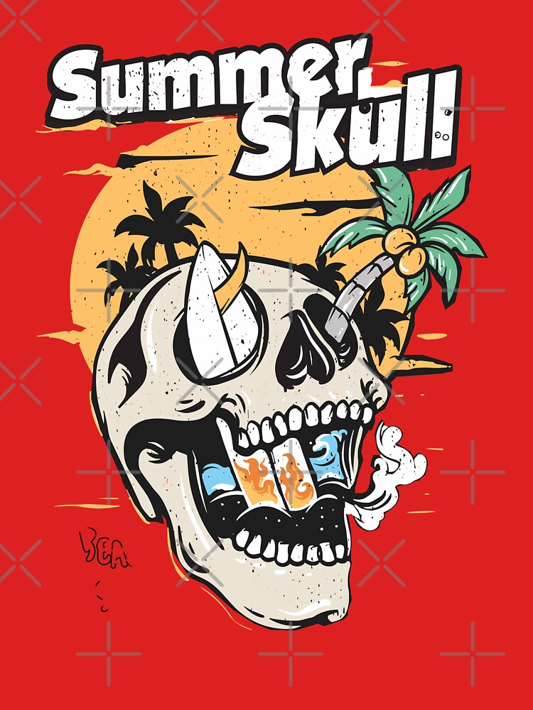 Summer Skull Trippy Art by The  Qash