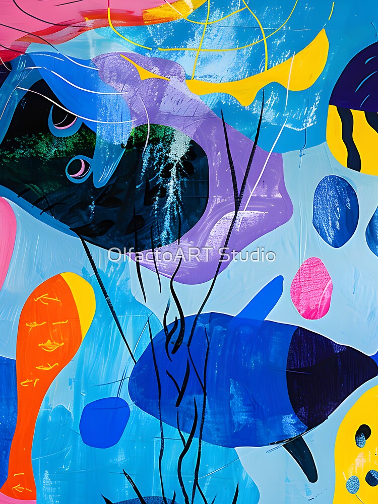 Fantastical Marine Ballet- Vibrant Colors and Abstract Shapes Dance Underwater by OlfactoART Studio
