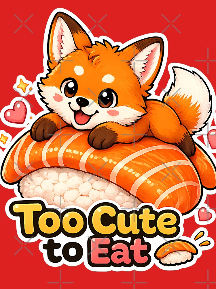 Kawaii Fox Sushi – Cute Fox Nigiri | Too Cute to Eat Design by The shop of Dreams