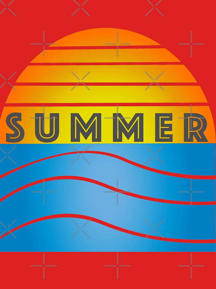 Summer Ocean Sunset Red bkgrd by Orchyd