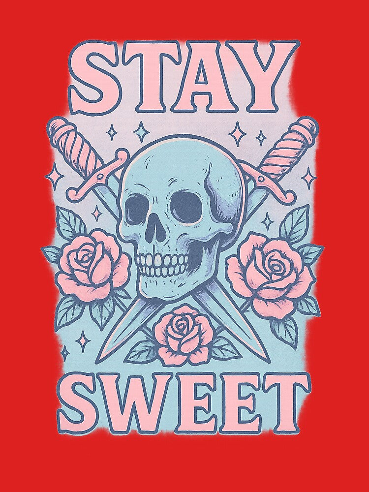 Stay Sweet – Pastel Goth Skull & Roses by Tami0673
