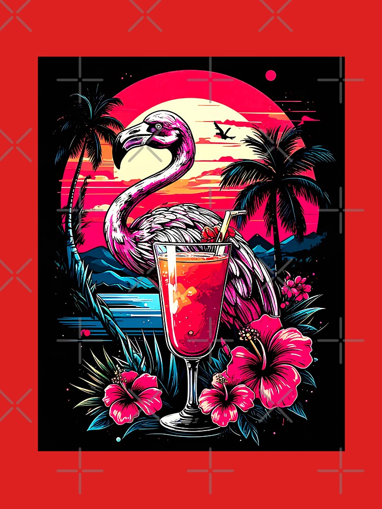 A tropical landscape and flamingo by Creative Visualize