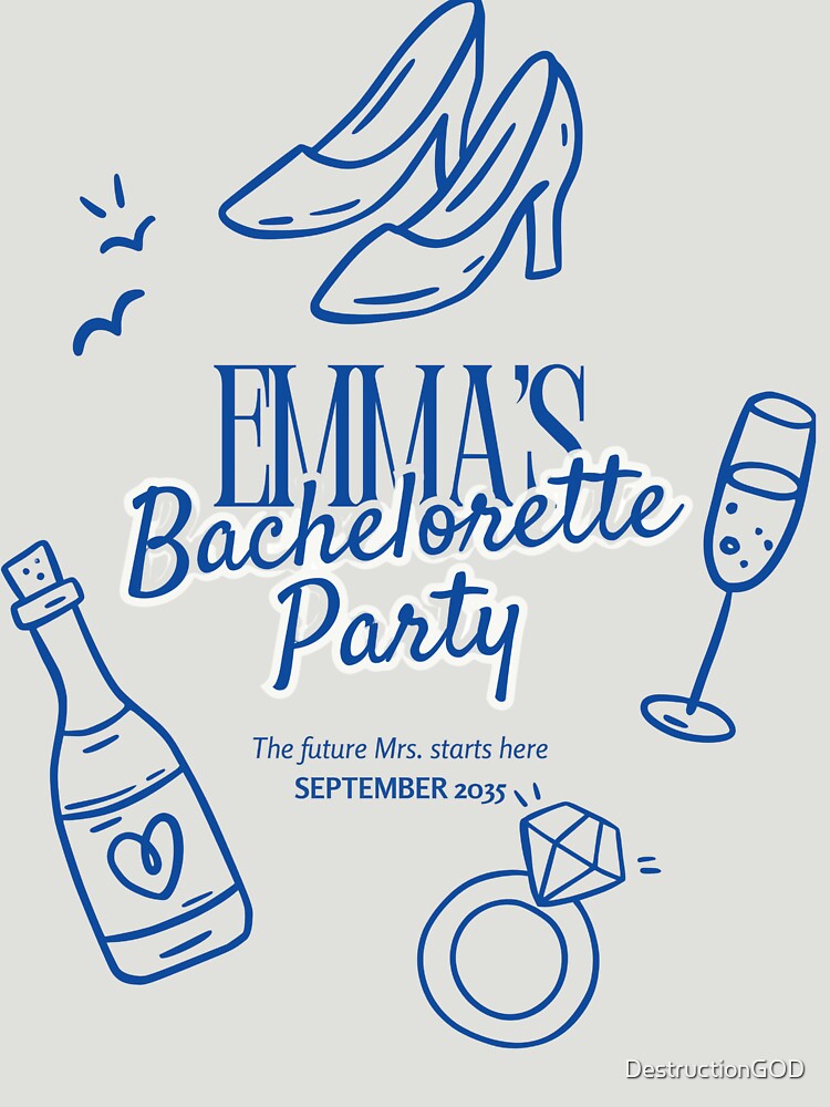 Emma's Bachelorette Party Bridal Squad Wedding Celebration Design by DestructionGOD