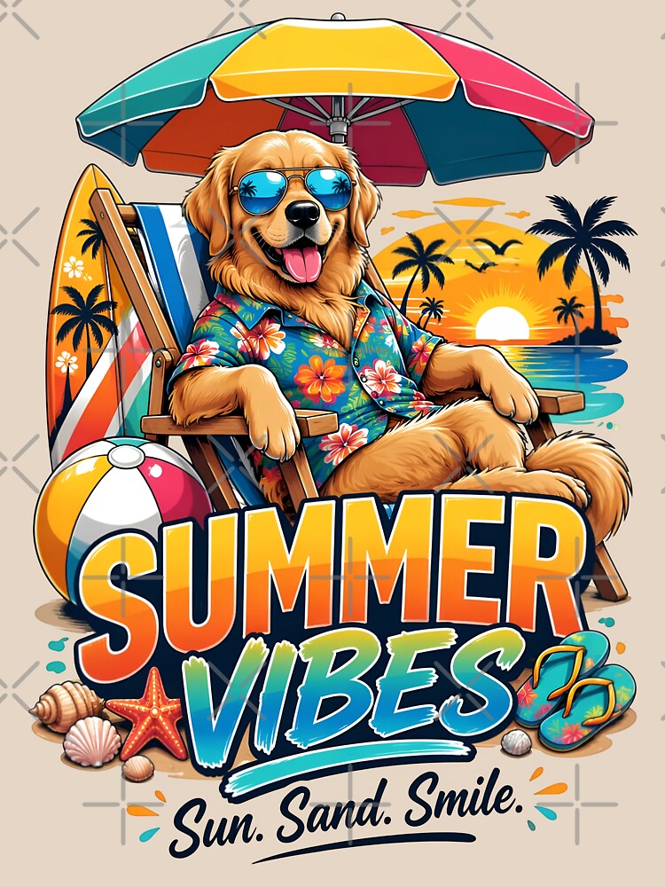 Summer Vibes Golden Retriever Beach by Sovereign Supply Co.