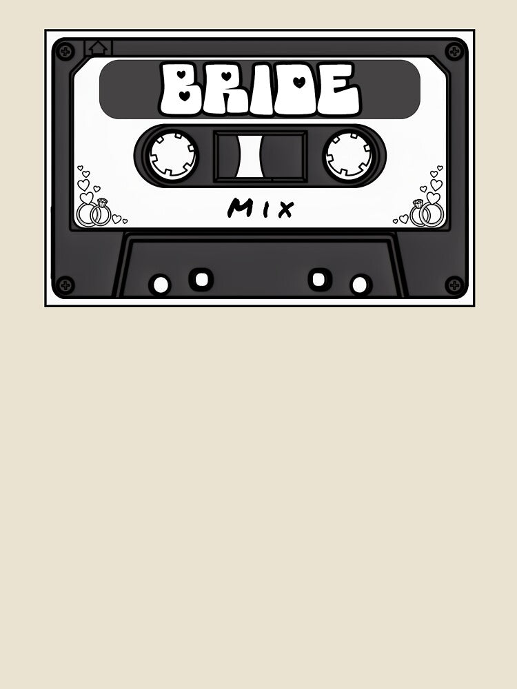 Bride Mix Tape Retro Wedding Party Cassette Design by MusicFanTees