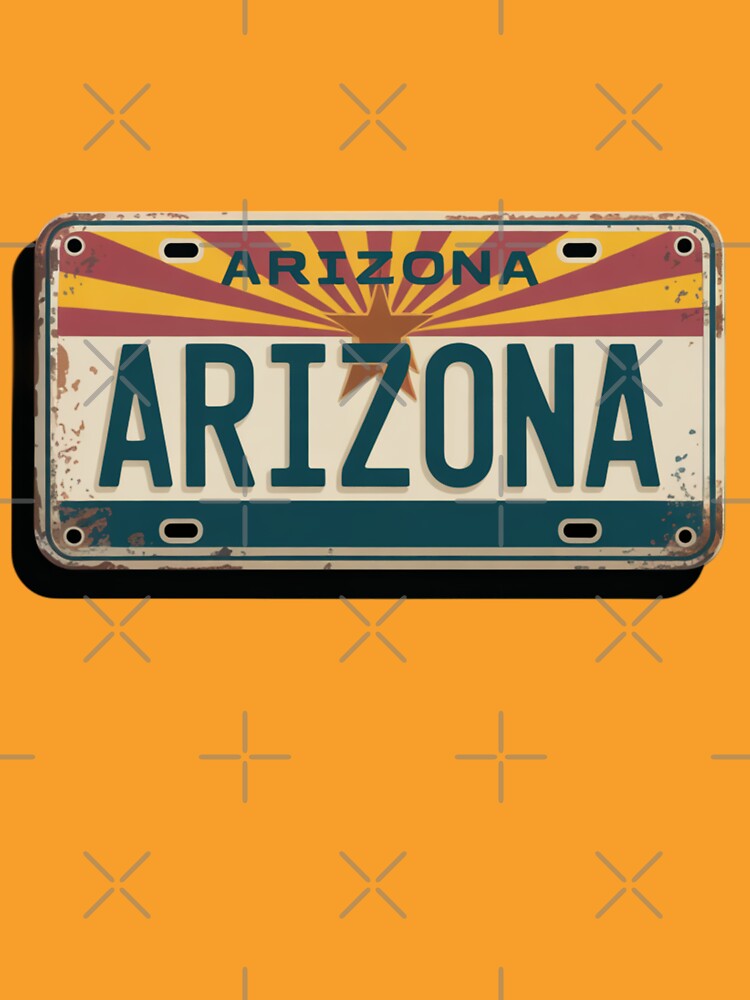 Arizona Old School  Plate Decor by The Souvenir Dept.