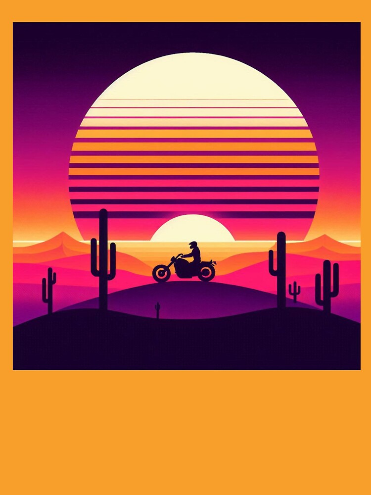Desert Sunset Rider – Retro Vaporwave Art by Dogandesighn