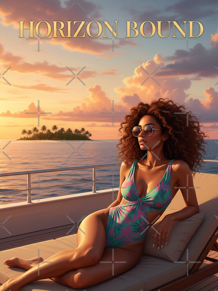 Horizon Bound Sunset Yacht Summer Vibe by GraphixKing999