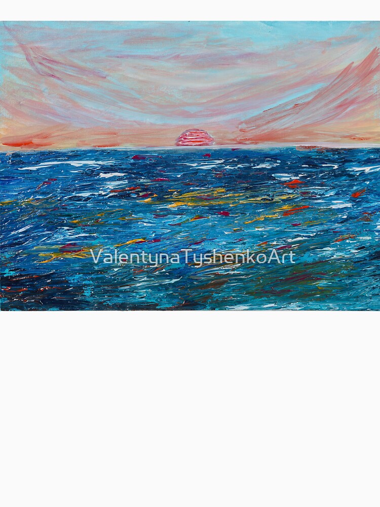 Sunset Over the Sea | Expressive Textured Seascape by ValentynaTyshenkoArt