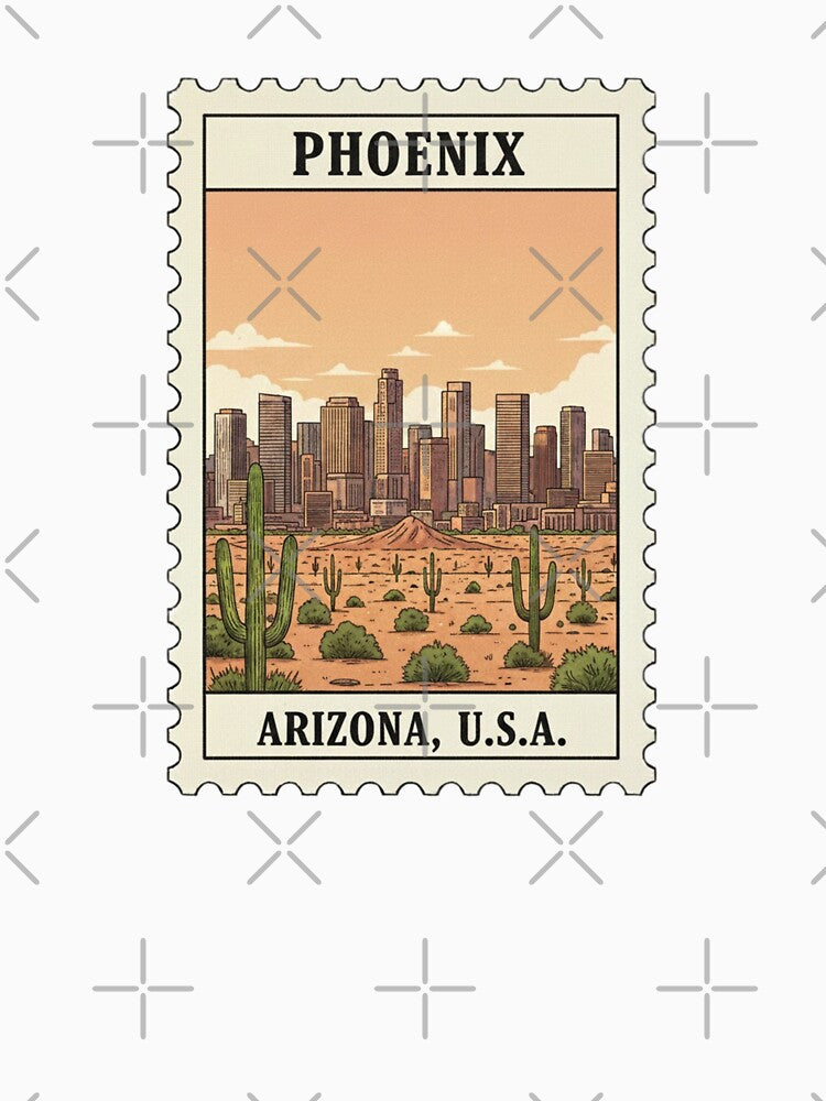 Phoenix Arizona Vintage Stamp Illustration by allaboutstamps