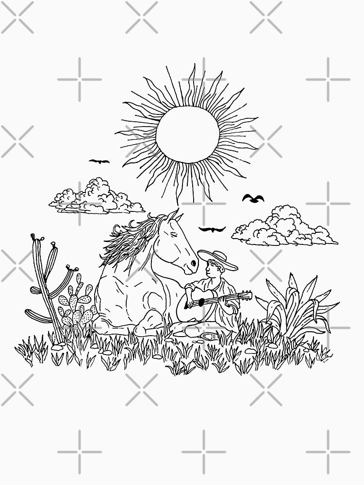 Blooming in the Desert Horse and Human Companionship Resilience Gift by ArtbyMih